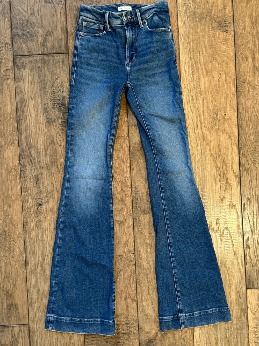 Good American Good Legs Flare Jeans Blue Waist 00 / 24